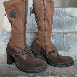 Brown Lace Up Palladium Boots